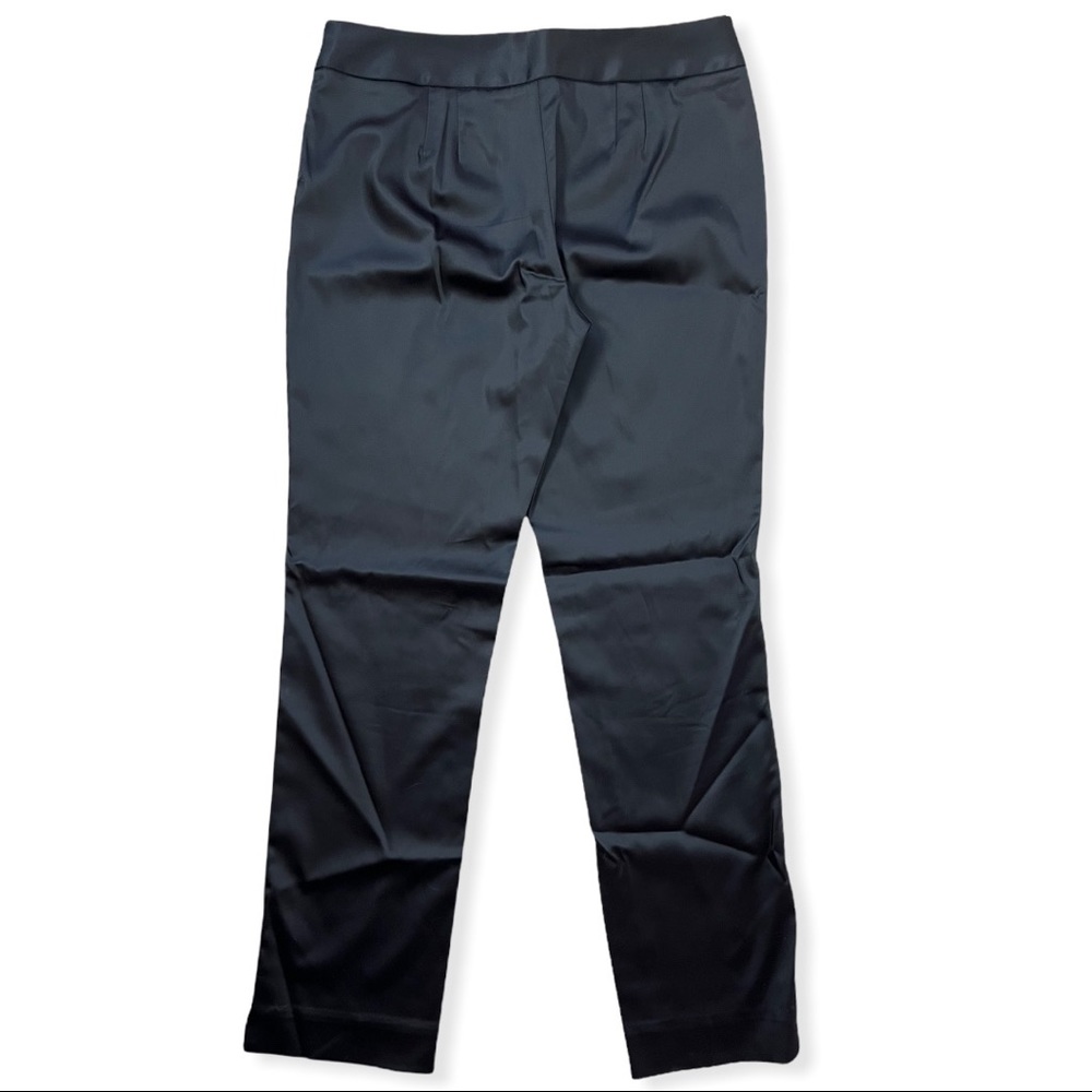 Black Satin "Legacy" Pants from WHBM, Straight Leg, Holiday Dress Pants Size 8R - Picture 3 of 6